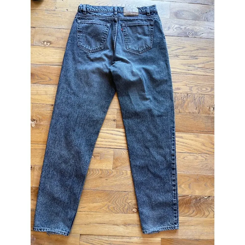 Vintage 1991 USA Levi’s Black Relaxed Fit Jeans W35 L34 Distressed 100% Cotton